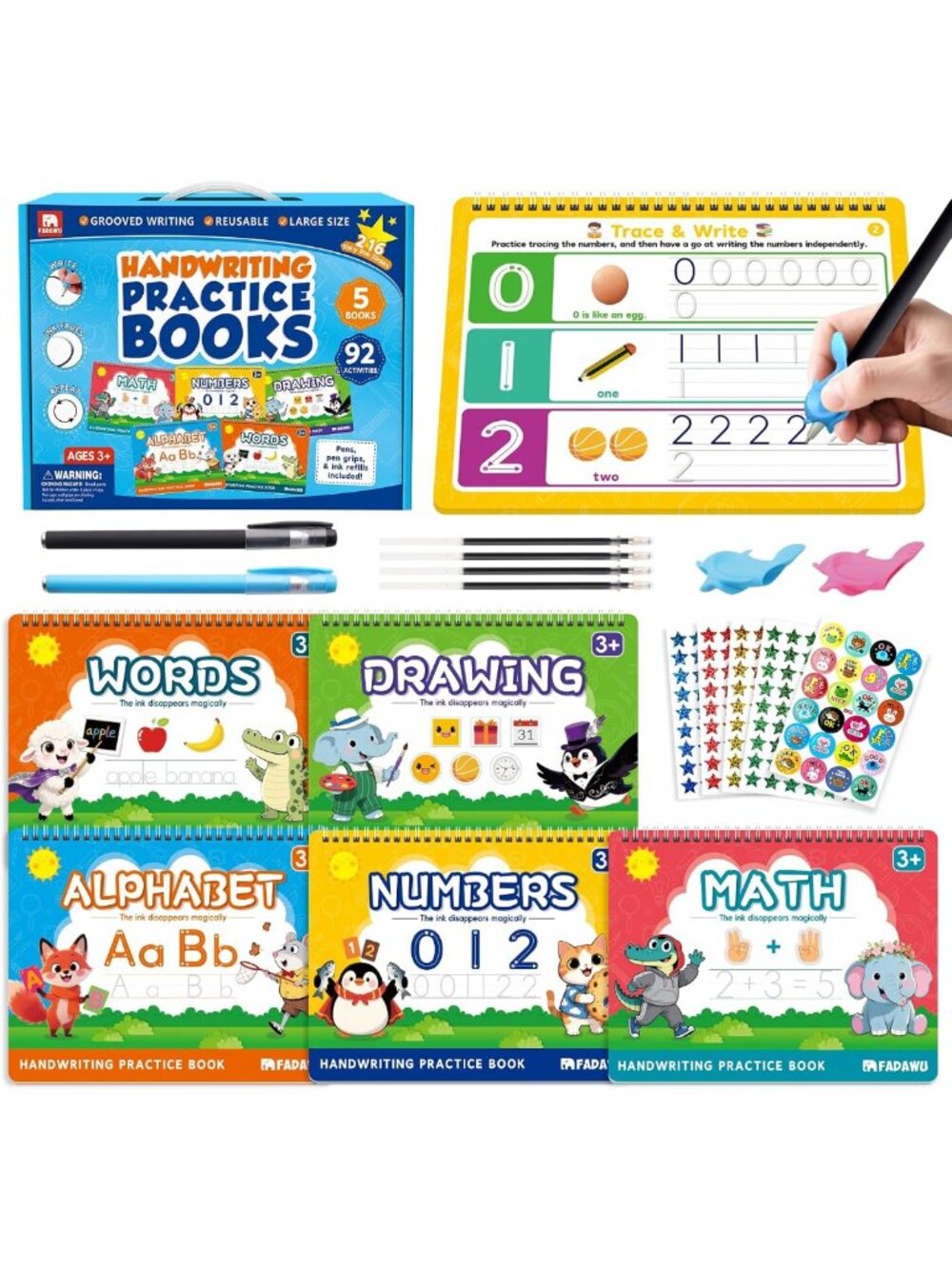 Grooved Writing Practice Books for Kids - Fun Letter Learning & Skill Building